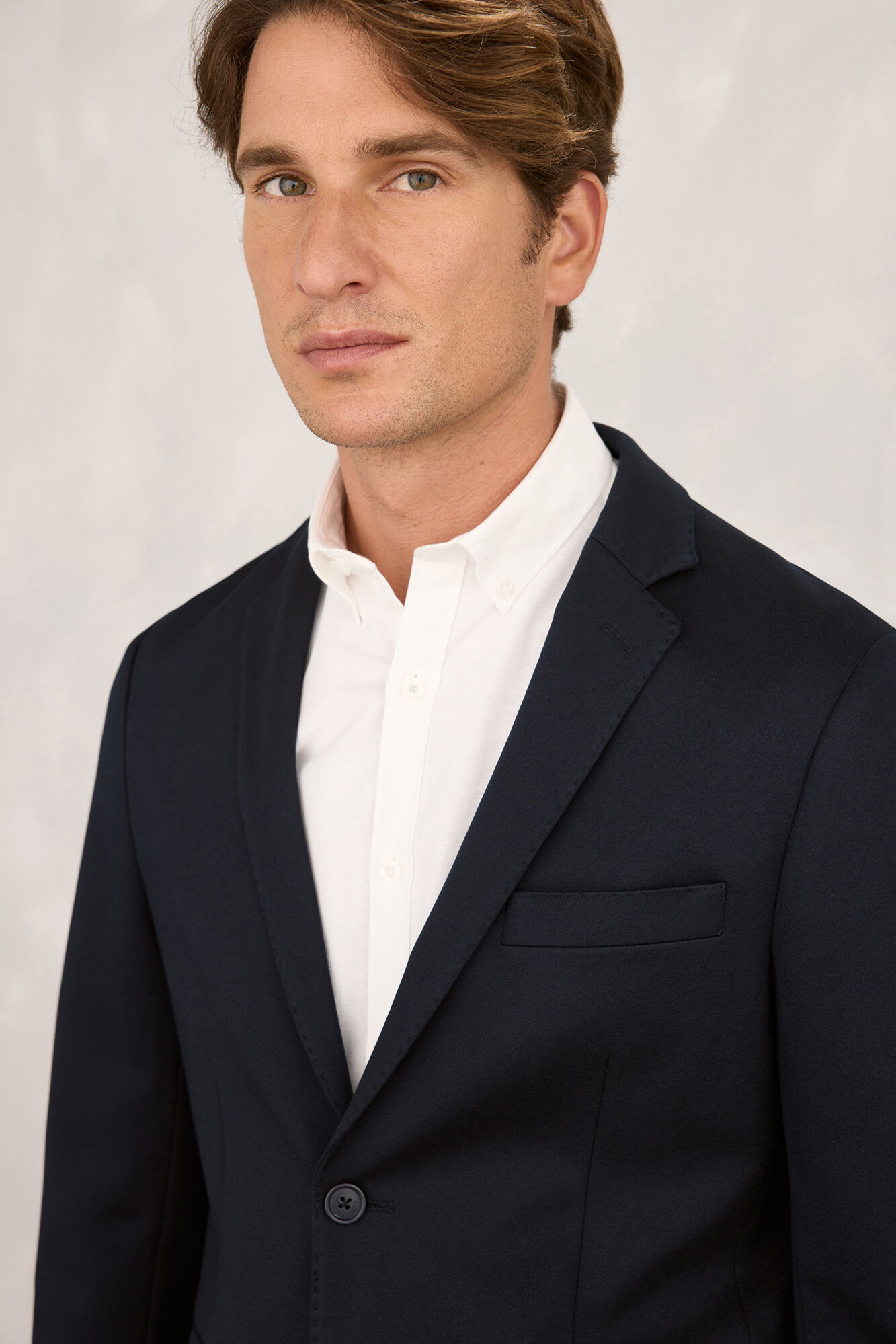 Milano Blazer de punto entallada Navy