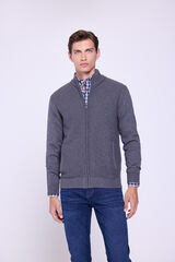 Milano Cárdigan con cierre de cremallera Gris Claro