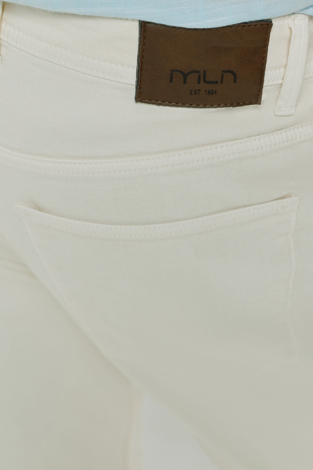 Milano Bermuda de mezclilla regular fit Marfil