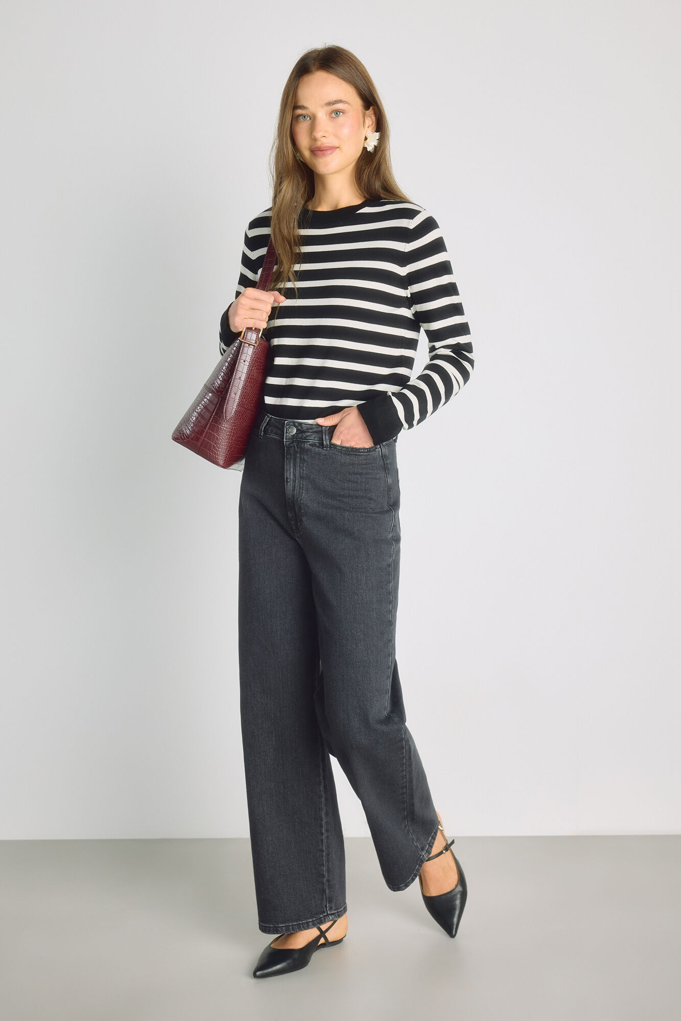 Milano Pantal&oacute;n de mezclilla ancho