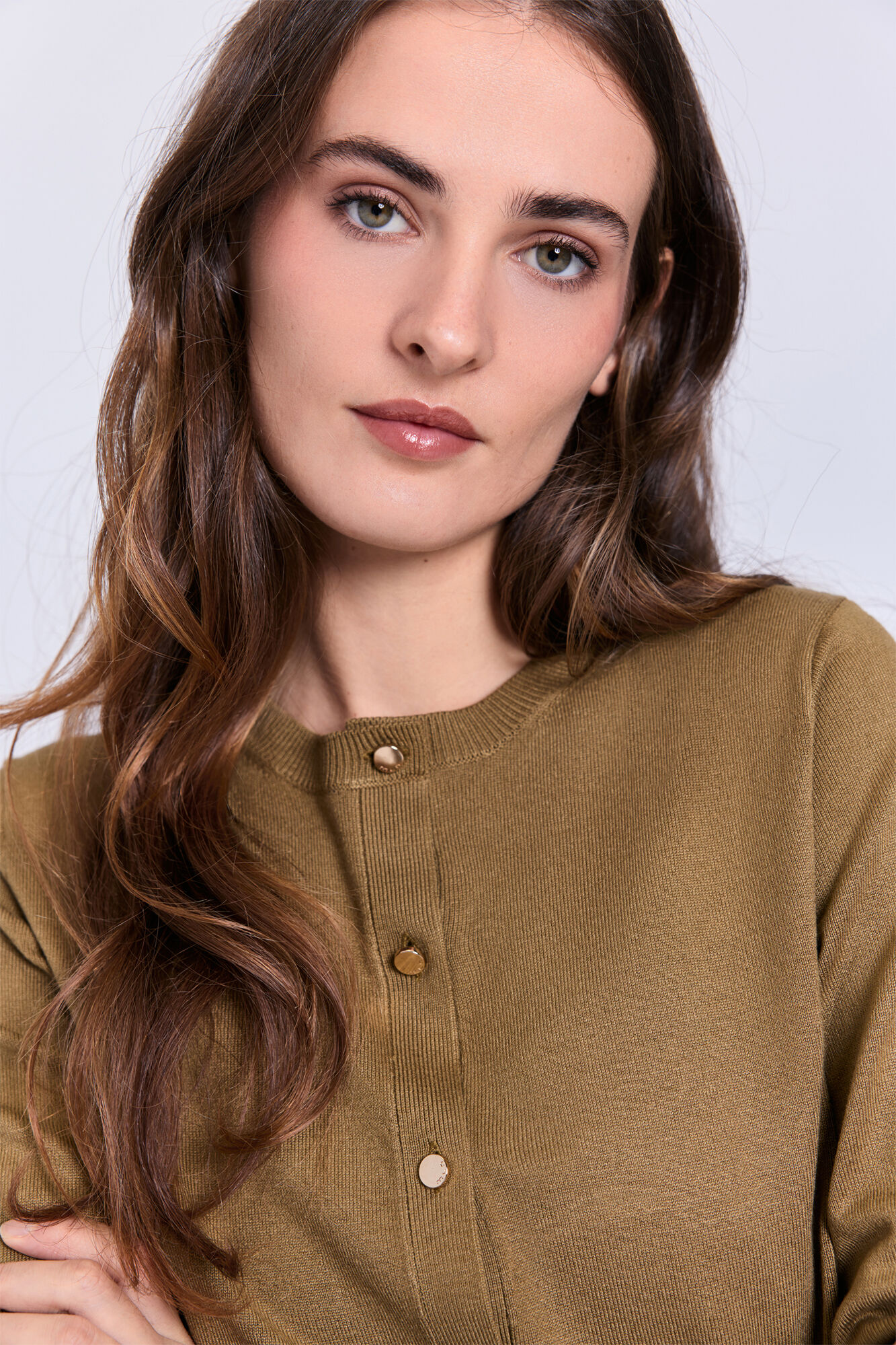 Milano C&aacute;rdigan delgado botones dorados