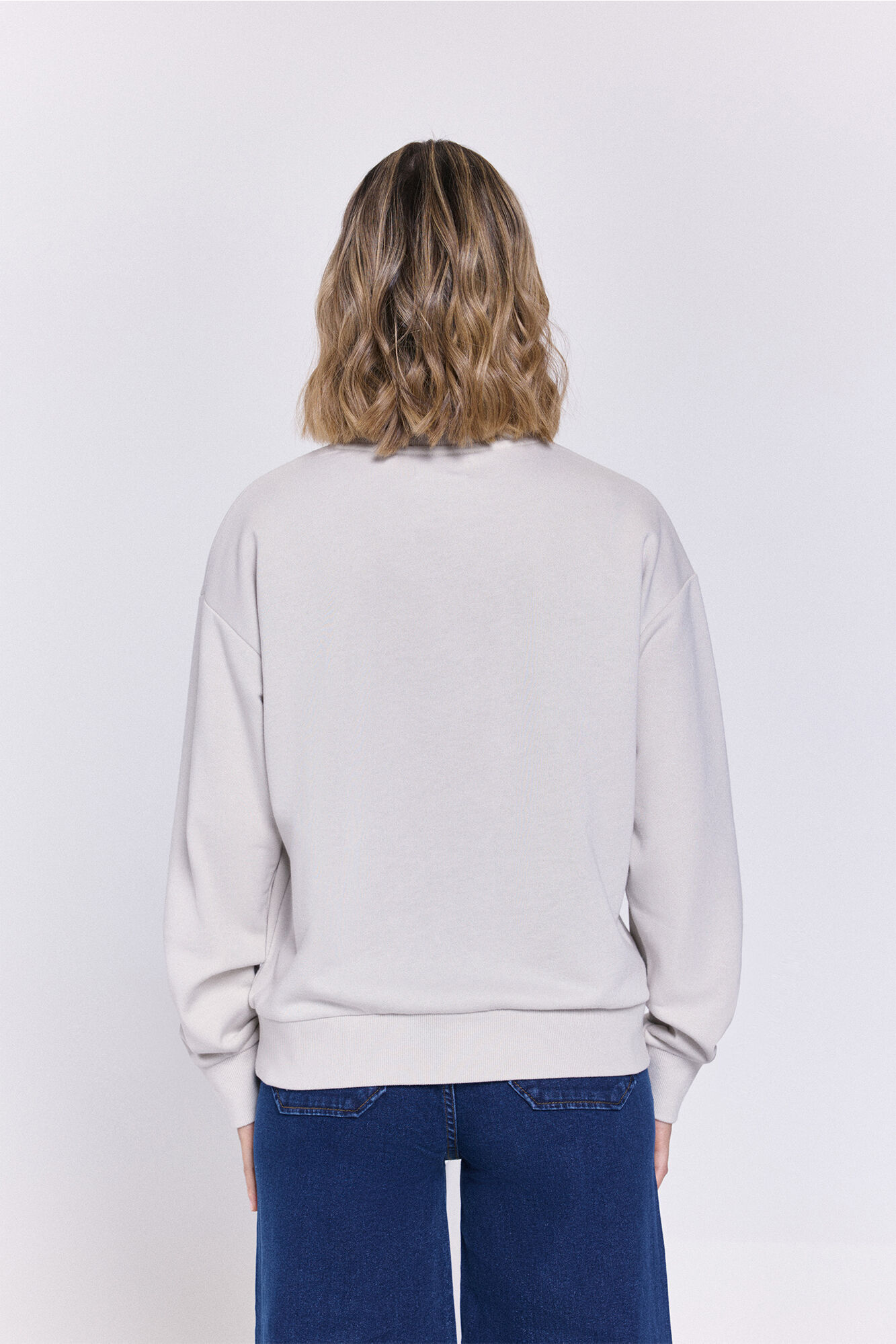 Milano Sudadera con estampado frontal Gris Claro