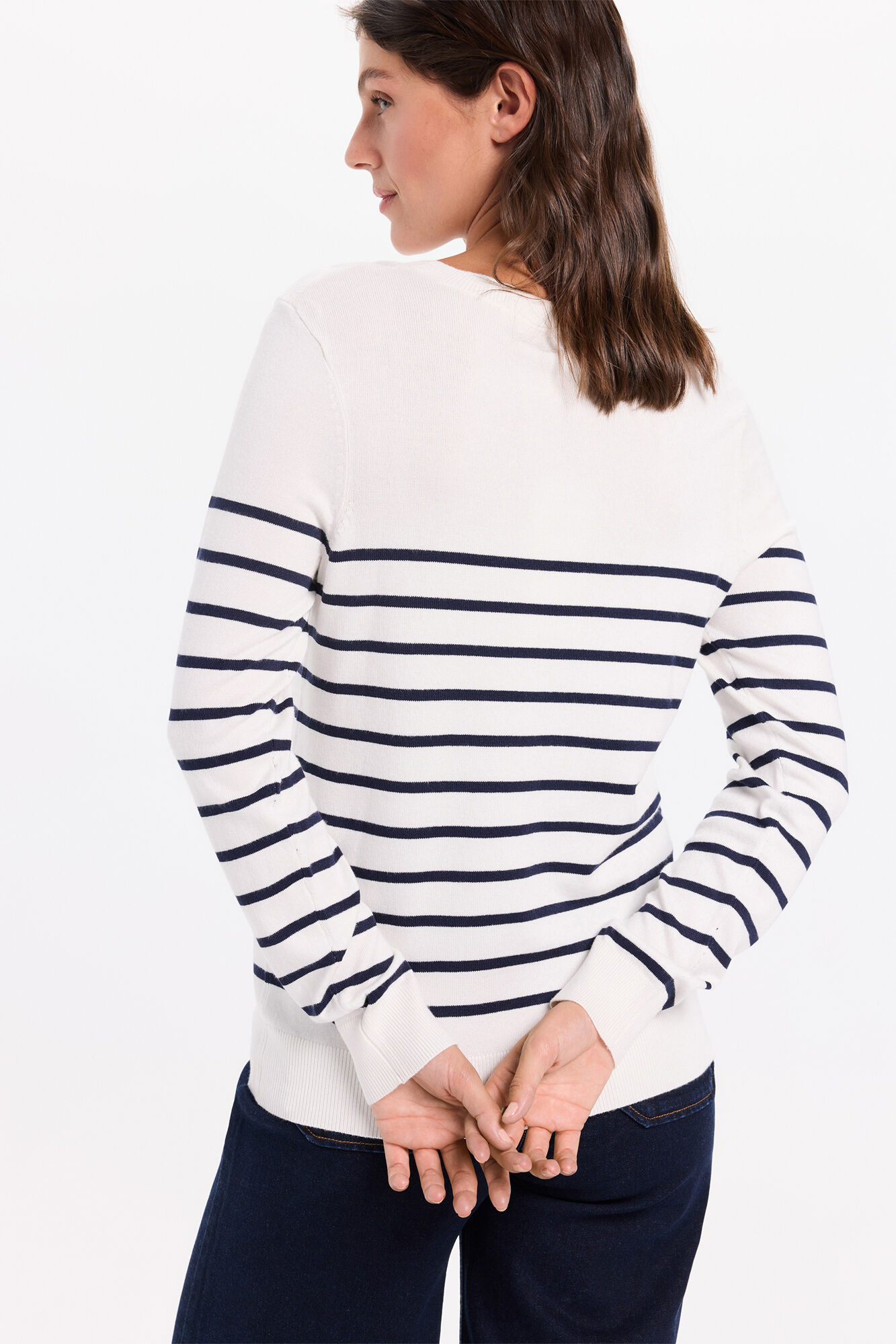 Milano Tejido con rayas bicolor natural