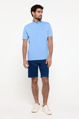 Fifty Outlet Polo piqué cuello mao Azul