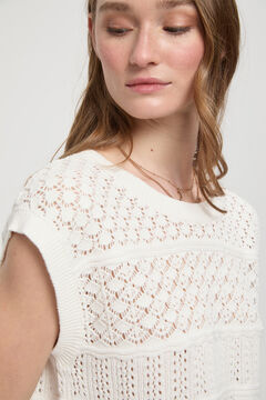 Fifty Outlet Top chaleco crochet Marfil