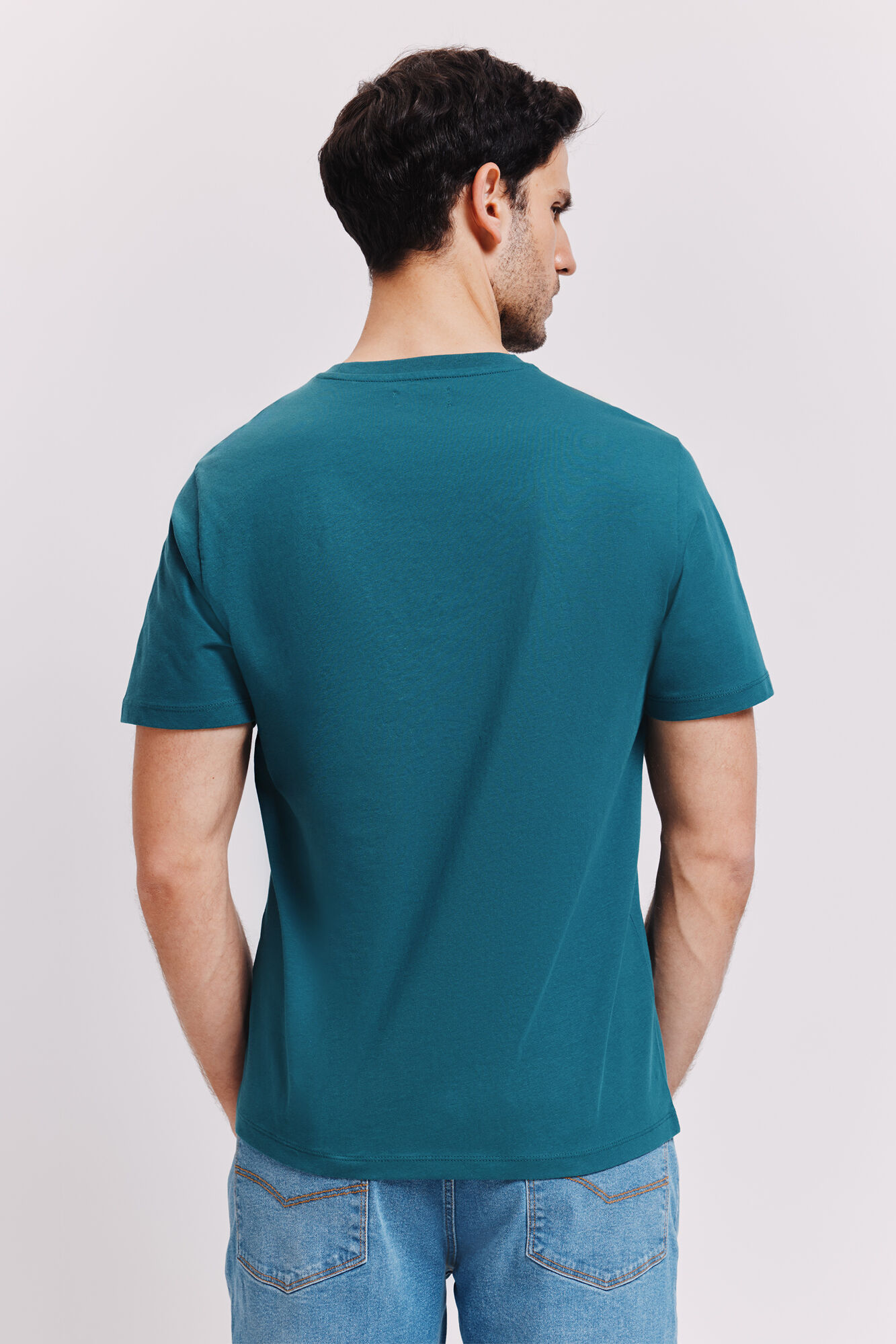 Milano Playera b&aacute;sica con bolsillo Azul