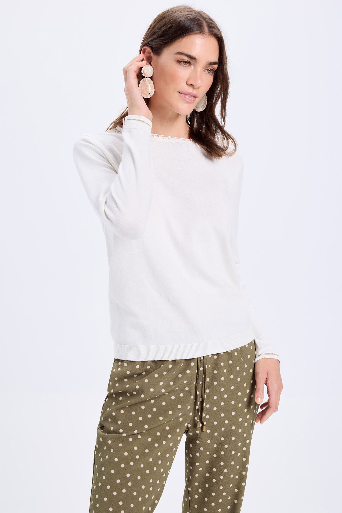 Milano Jersey de algod&oacute;n con detalle de lurex