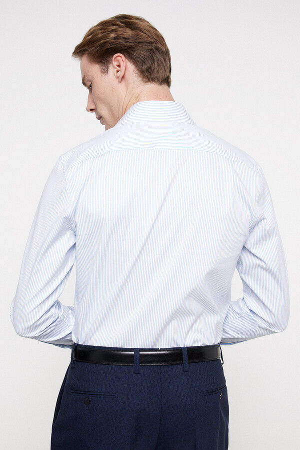 Fifty Outlet Camisa Stretch Rayas Azul