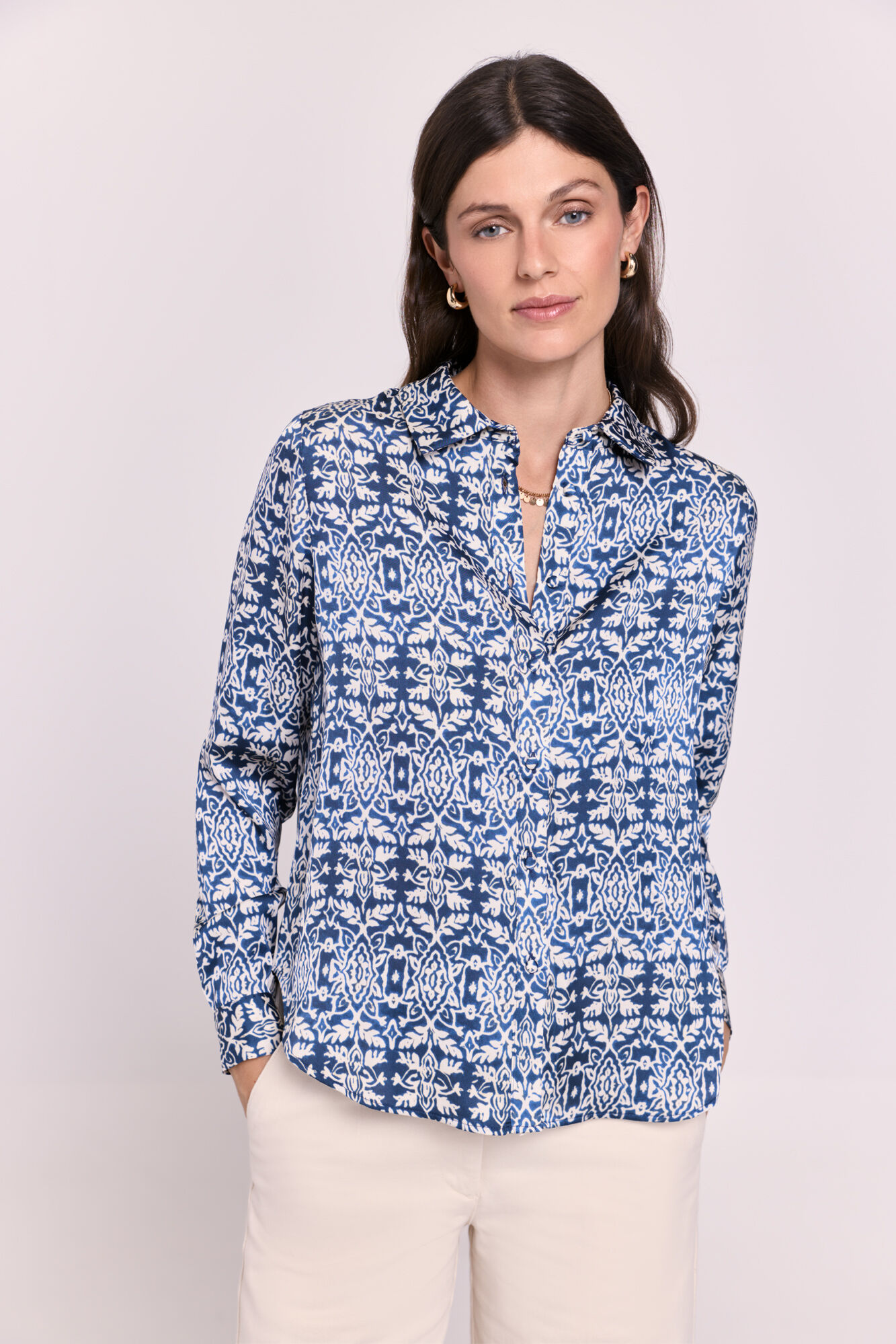 Milano Camisa satinada estampada