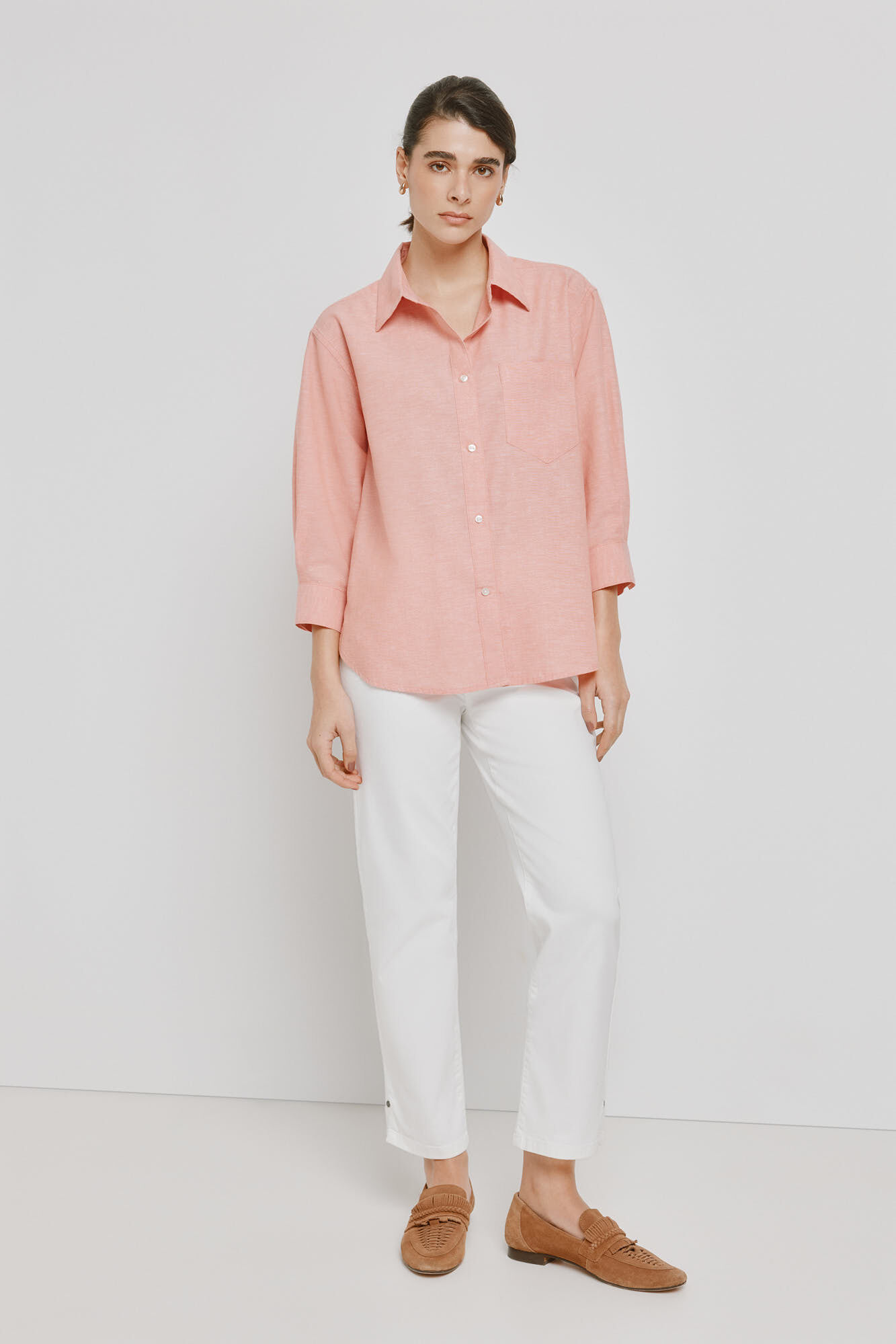 Milano Camisa cuello camisero Coral