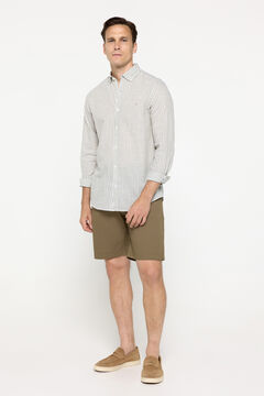 Fifty Outlet Camisa slub rayas Verde