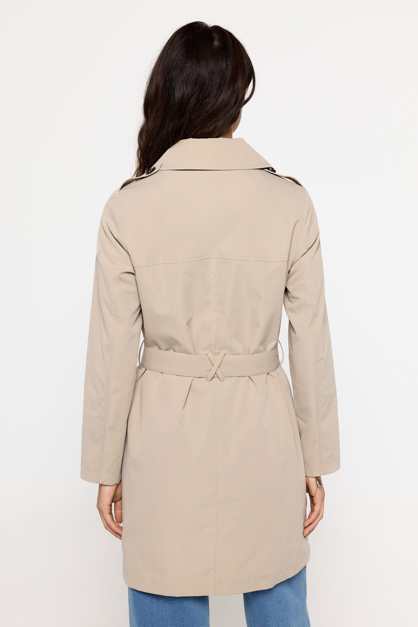 Milano Gabardina trench tejido impermeable Beige