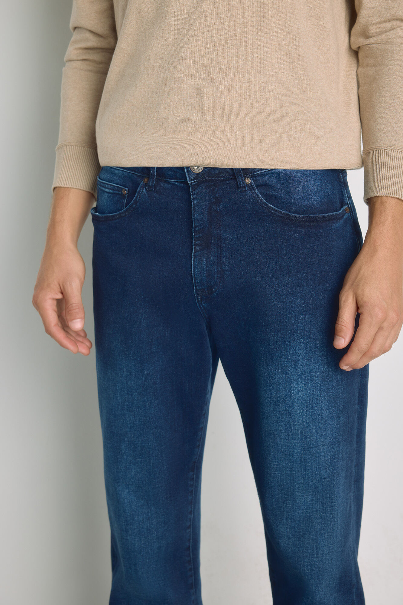 Milano Pantal&oacute;n de mezclilla de corte recto Azul Oscuro
