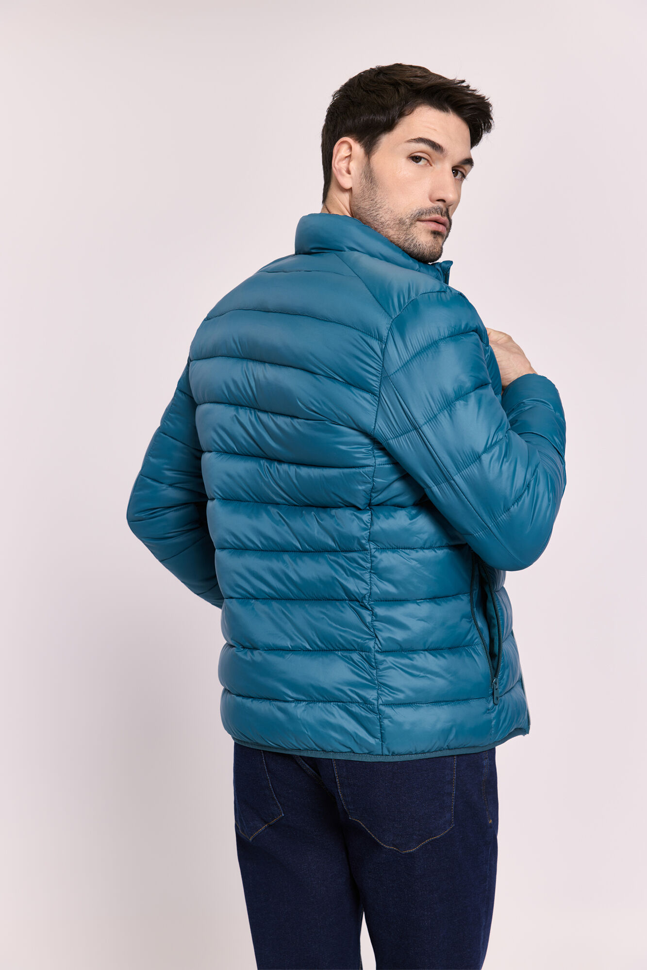 Milano Jersey b&aacute;sico cuello redondo ajustado Azul