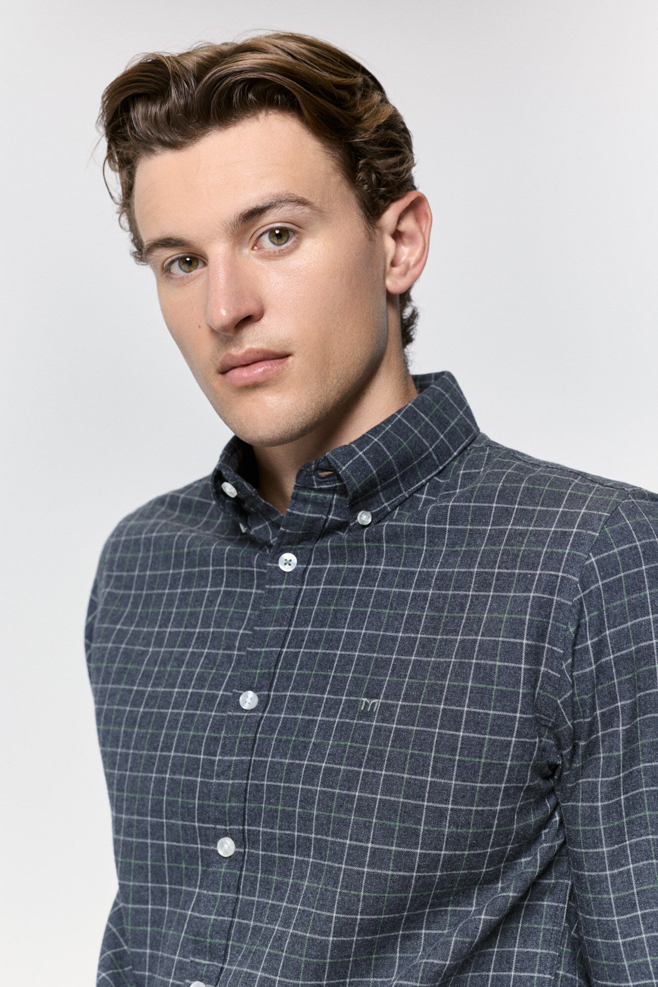 Milano Camisa a camisa de corte relajado Gris Oscuro