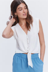 Milano Blusa fluida anudada Marfil