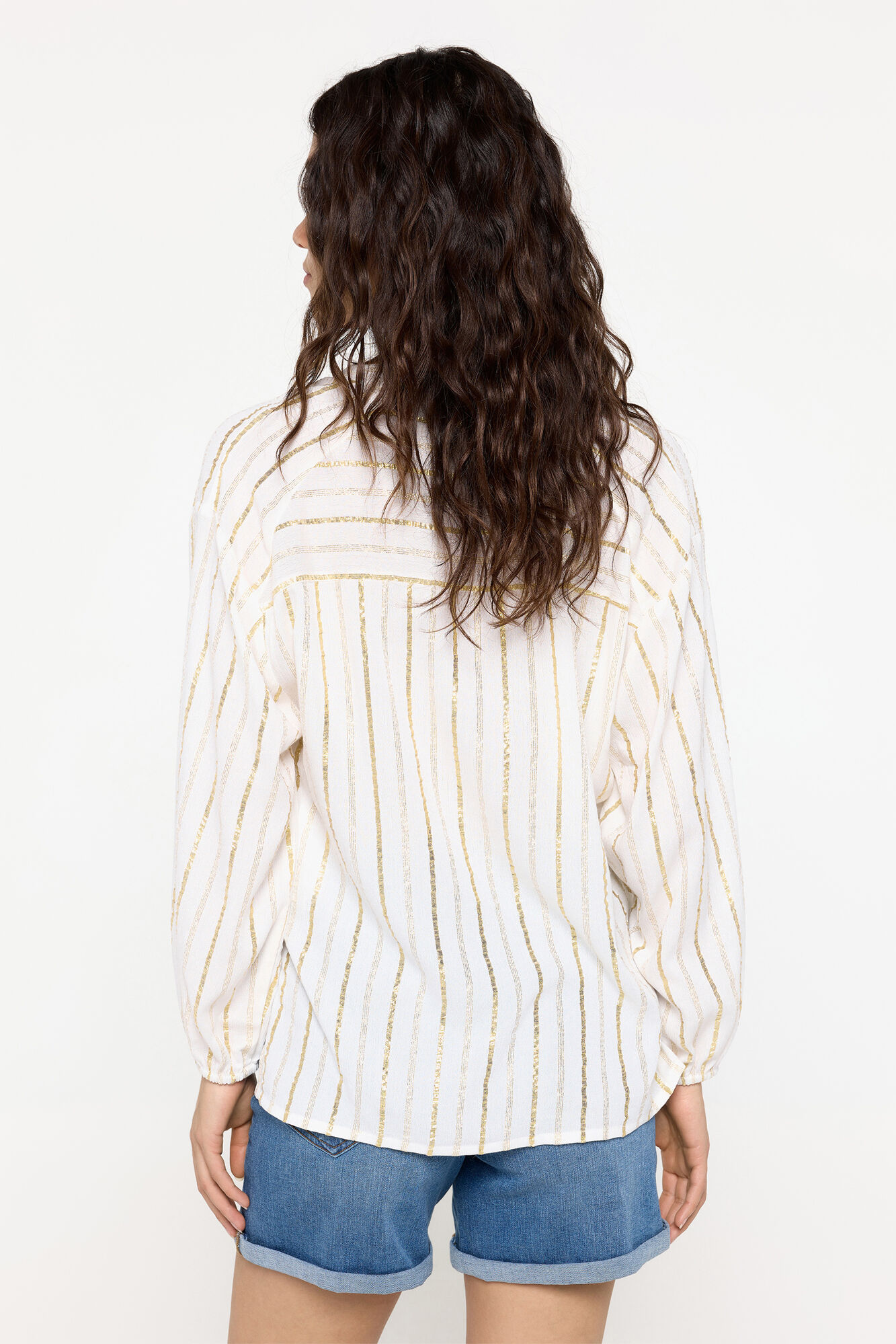 Milano Blusa fluida de rayas lurex Estampado