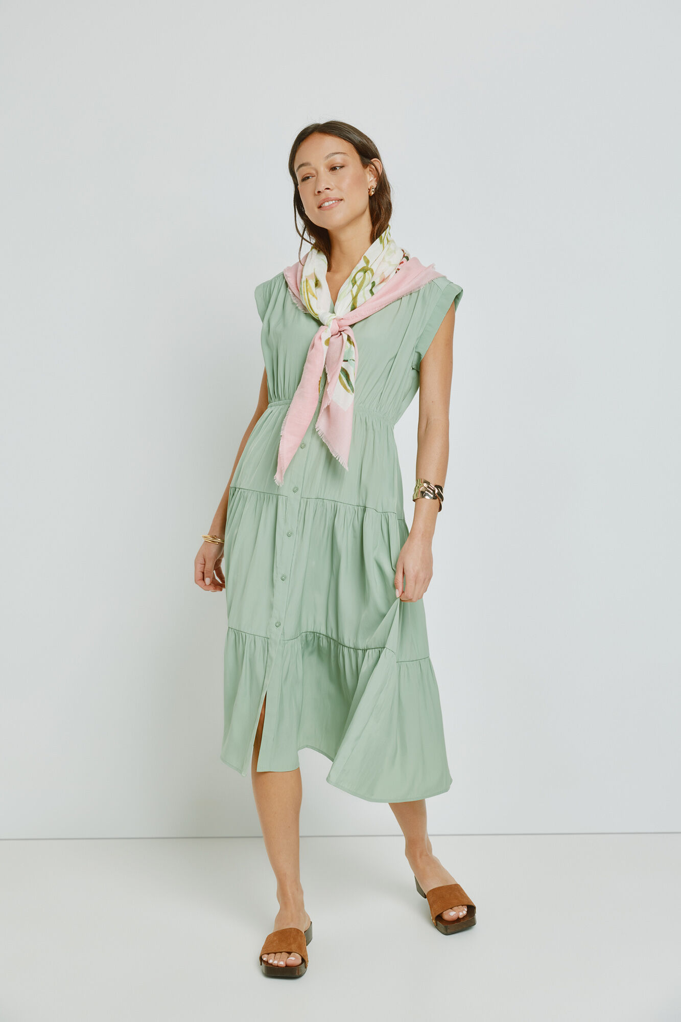 Milano Vestido escote en pico Verde