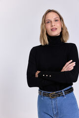 Milano Jersey de cuello de viscosa Negro