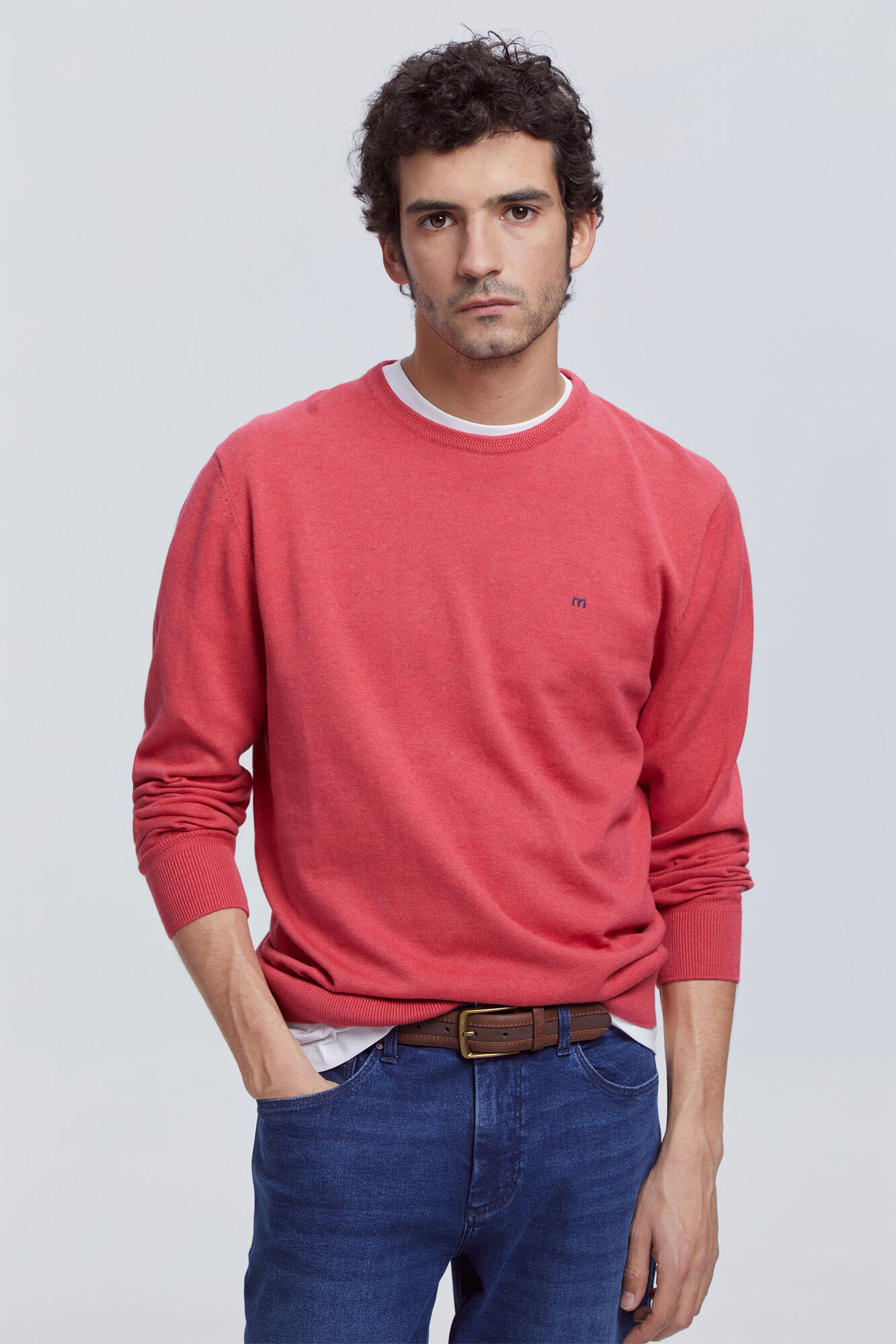 Milano Jersey Patch Cuello Caja Rosa