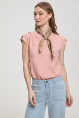 Milano Camiseta botones hombros Rosa