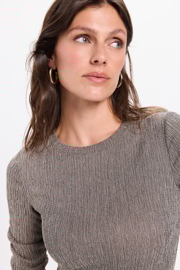 Milano Vestido midi de tejido elástico Gris Oscuro