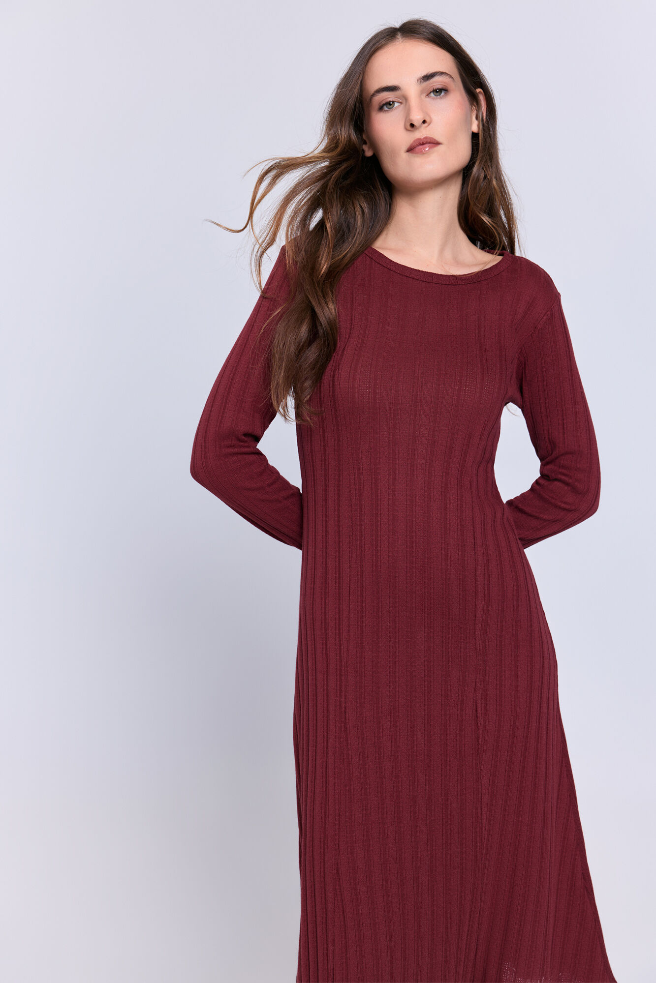 Milano Vestido midi manga larga