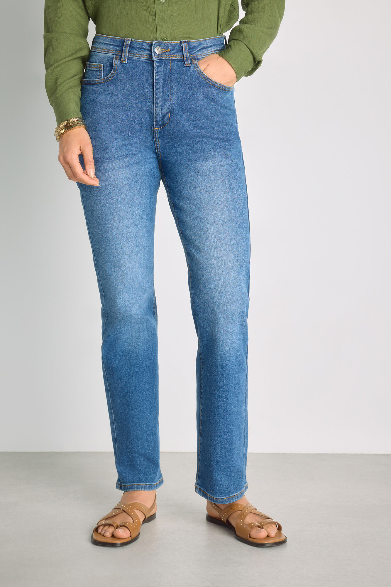 Milano Pantal&oacute;n de denim regular Azul