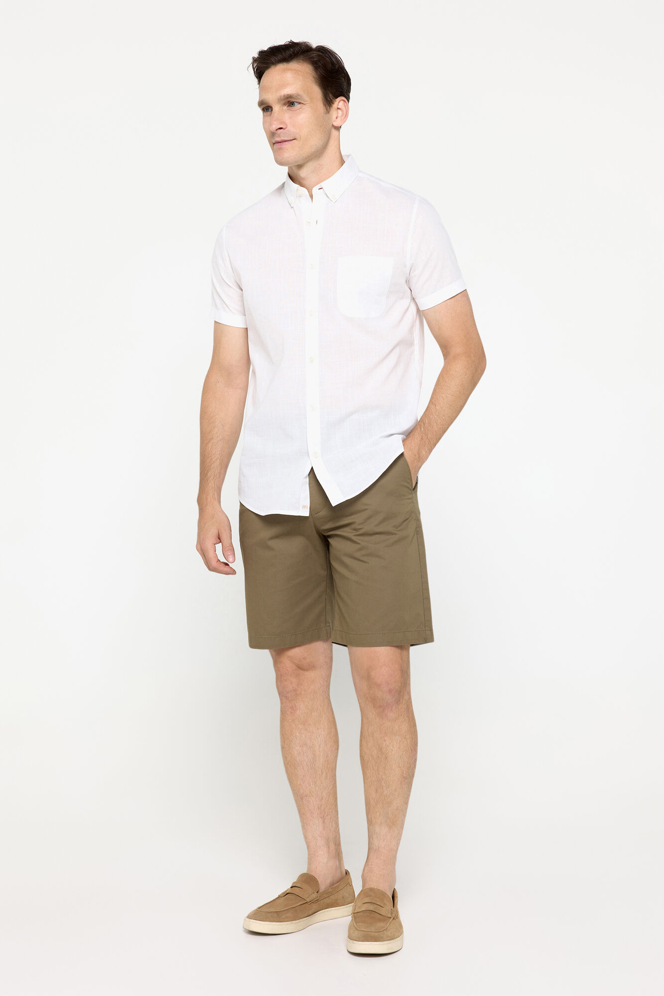 Milano Camisa slub rayas Blanco