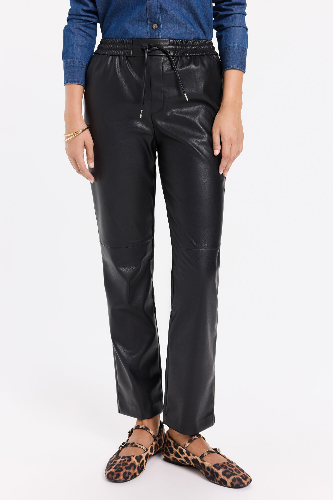 Milano Pantal&oacute;n efecto piel con cintura el&aacute;stica