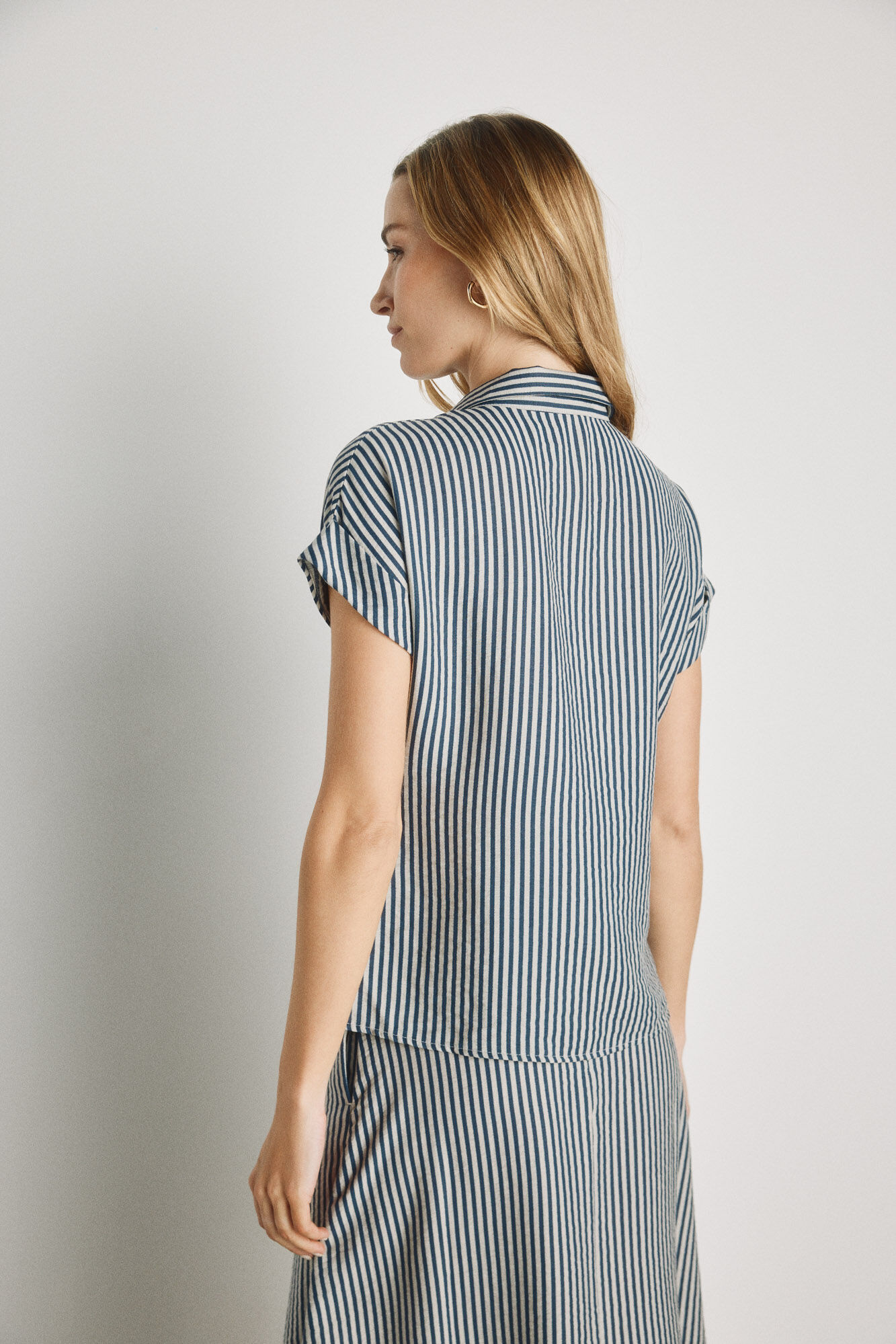 Milano Blusa de rayas manga corta