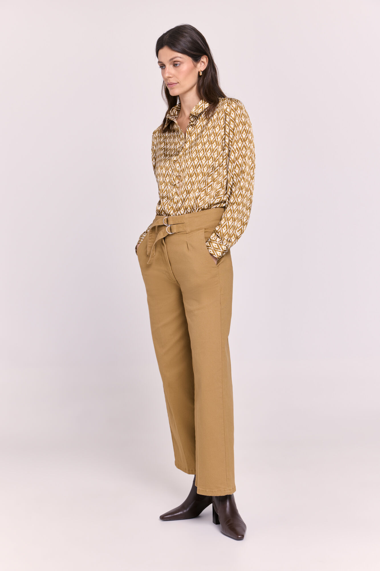 Milano Camisa satinada estampada