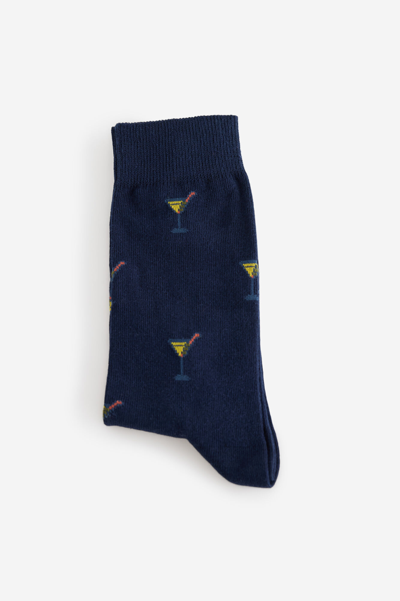 Milano Calcetines media ca&ntilde;a print cocktails Navy
