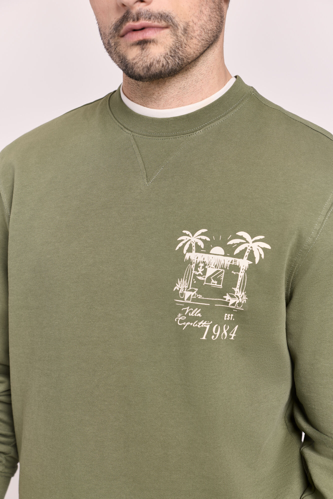 Milano Sudadera cuello redondo Kaki Oscuro