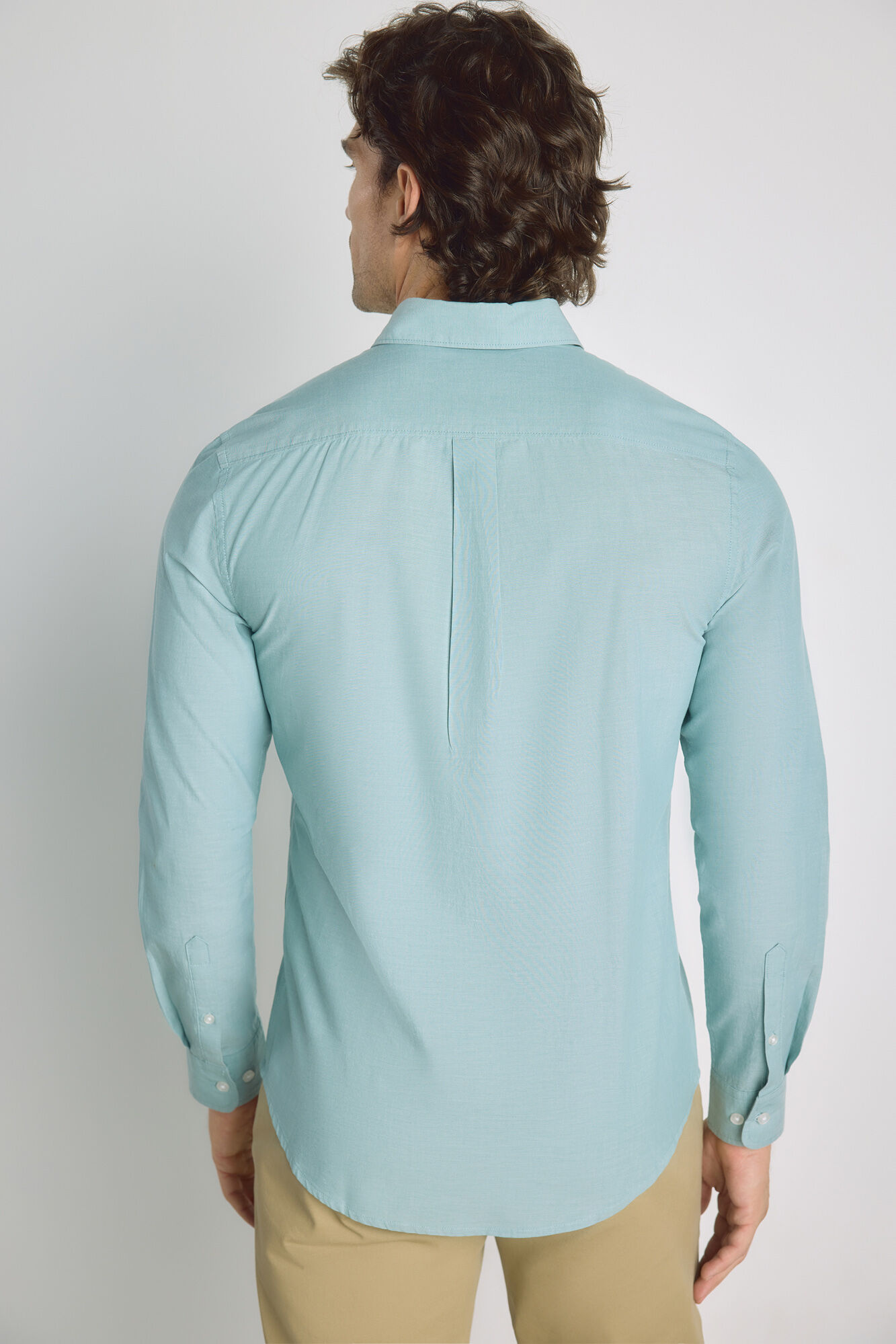 Milano Camisa lisa de manga larga Azul