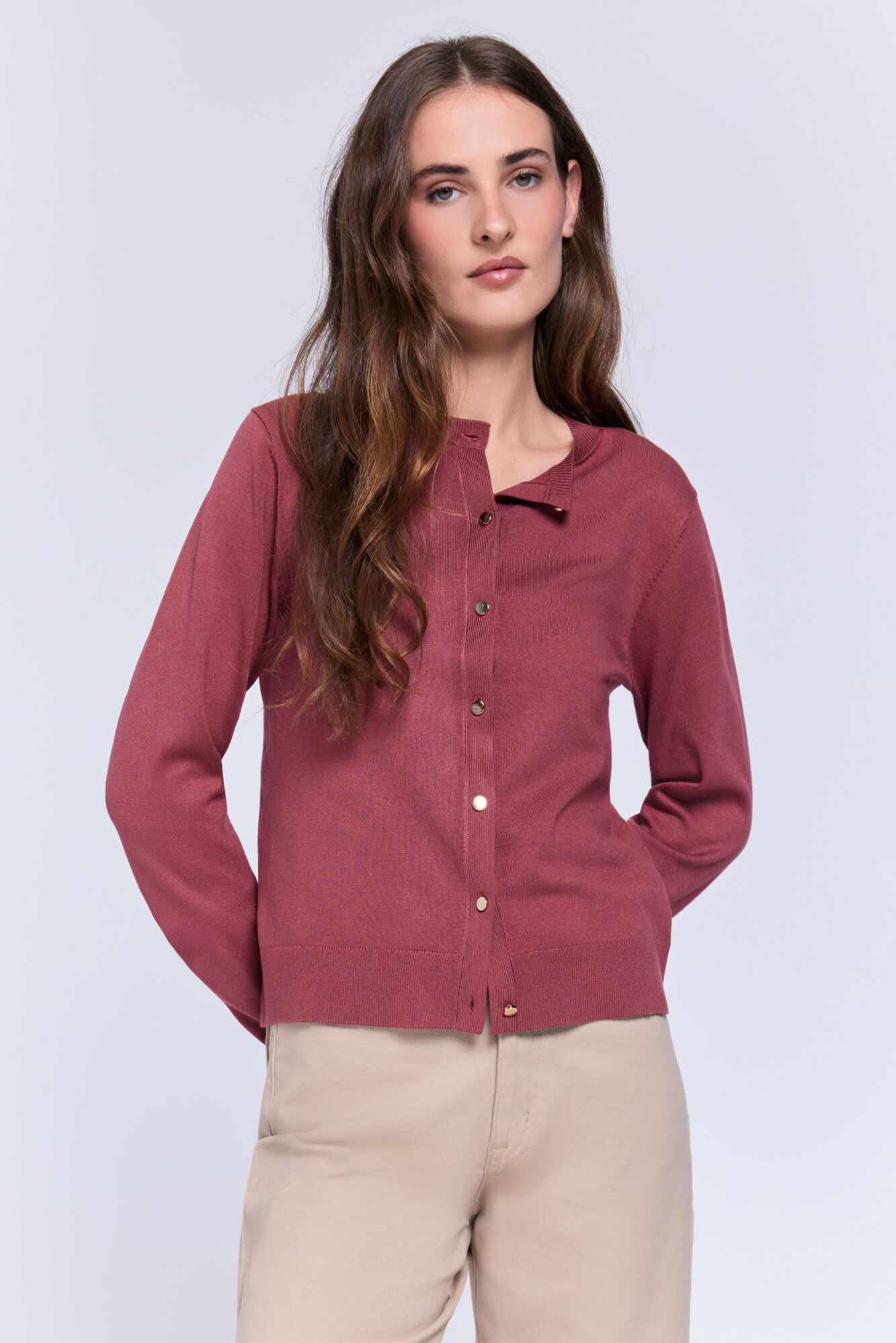 Milano C&aacute;rdigan delgado botones dorados