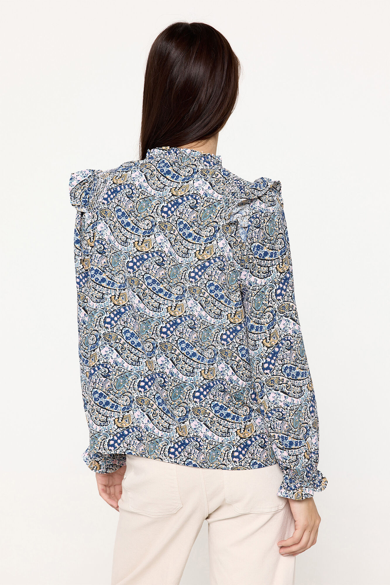 Milano Blusa Fluida Volantes natural