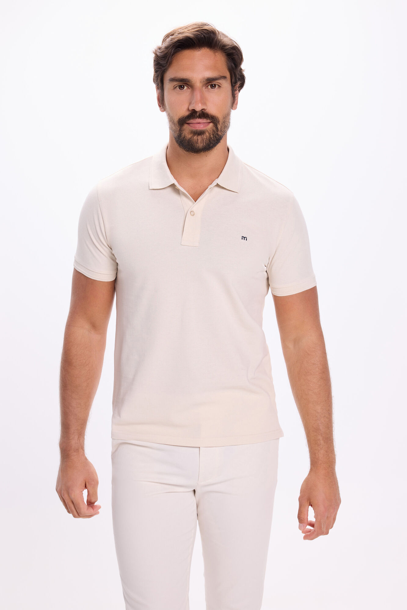 Milano Polo b&aacute;sico de piqu&eacute; Beige