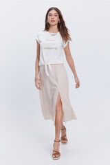 Fifty Outlet Falda midi lino Beige