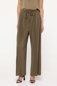 Fifty Outlet Pantalón Plisado Kaki Oscuro