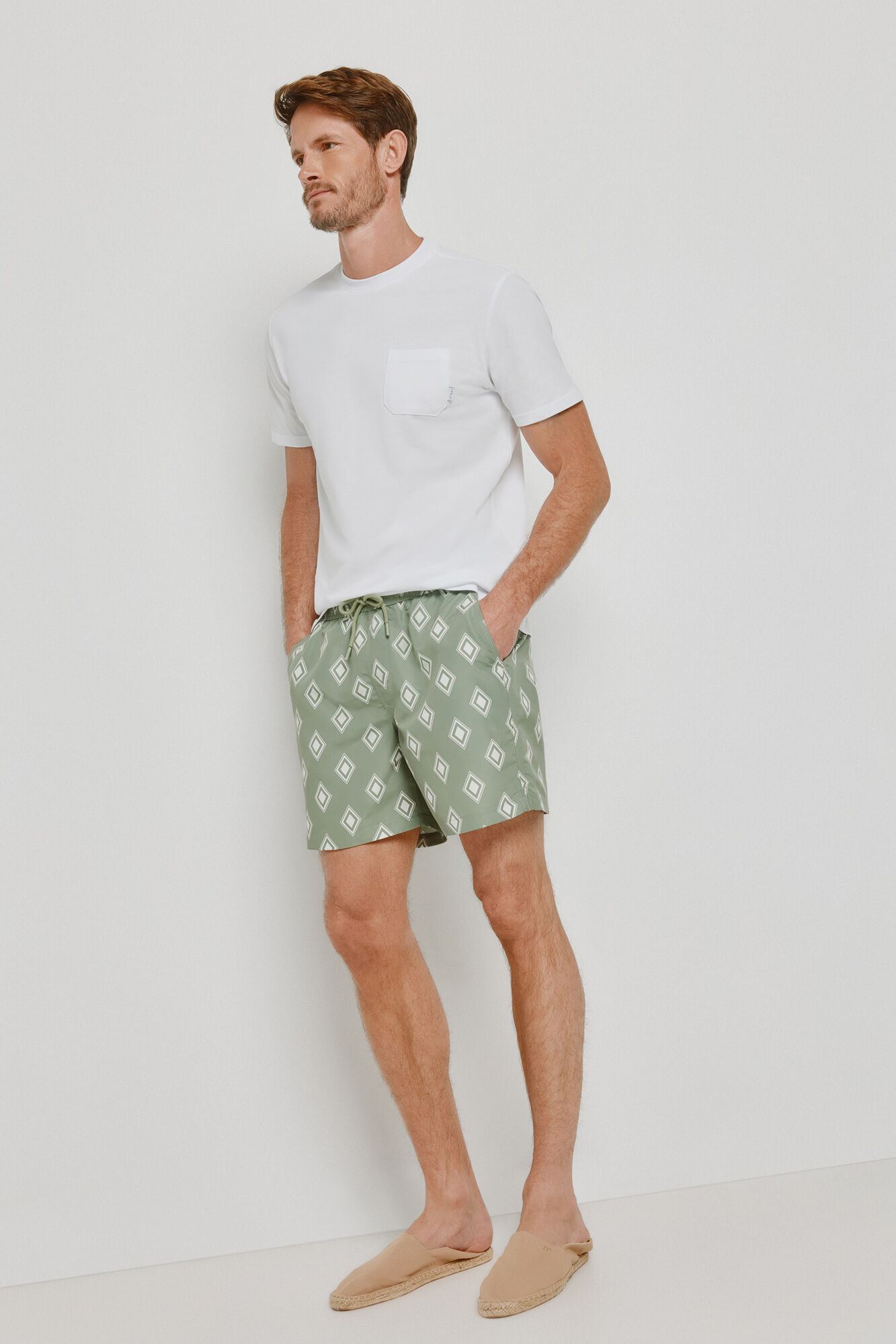 Milano Traje de ba&ntilde;o estampado de rombos