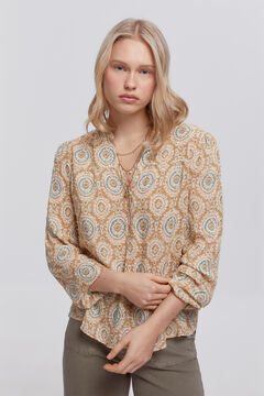 Fifty Outlet Blusa plumeti estampada. Verde