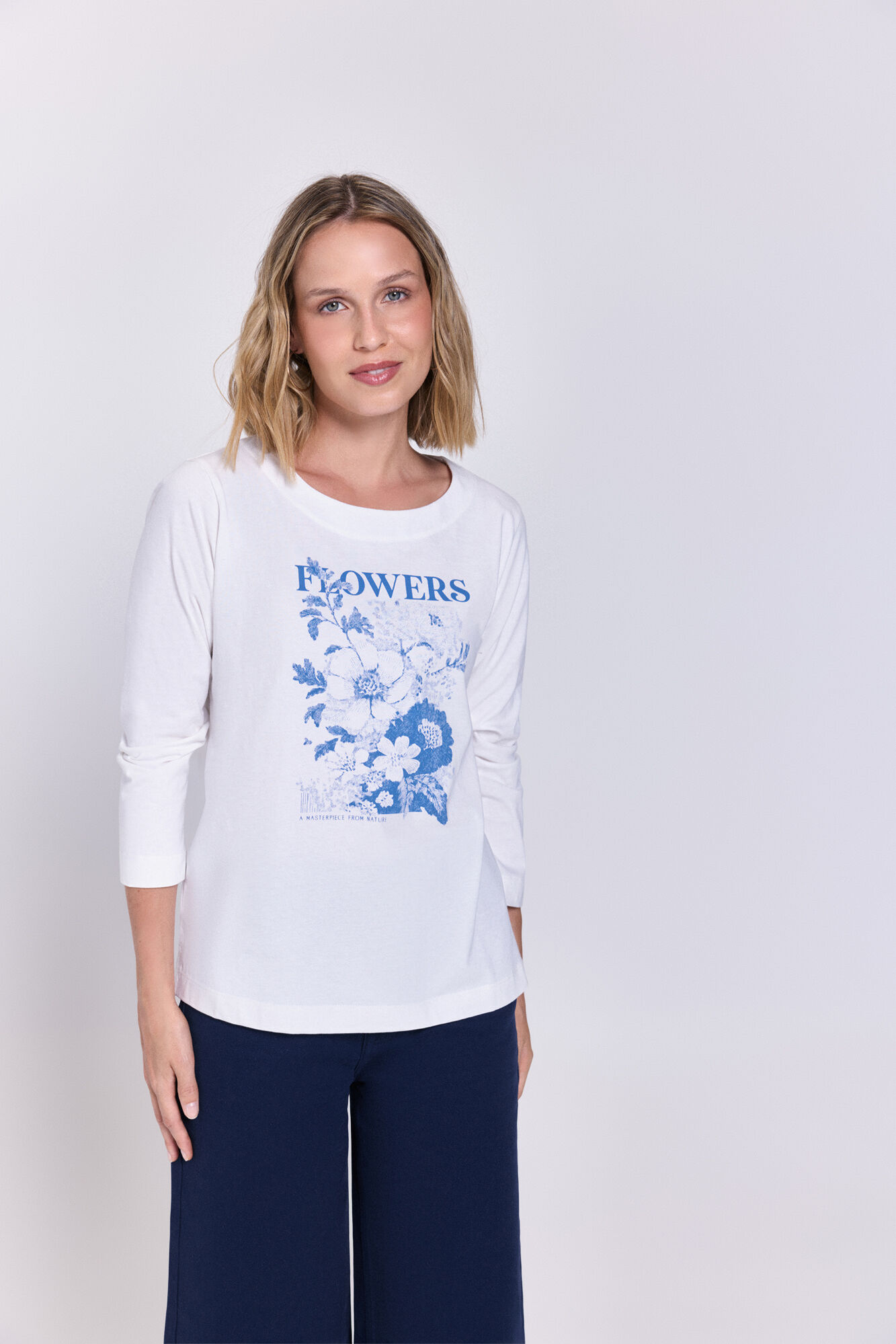 Milano Playera de algod&oacute;n con mangas francesas