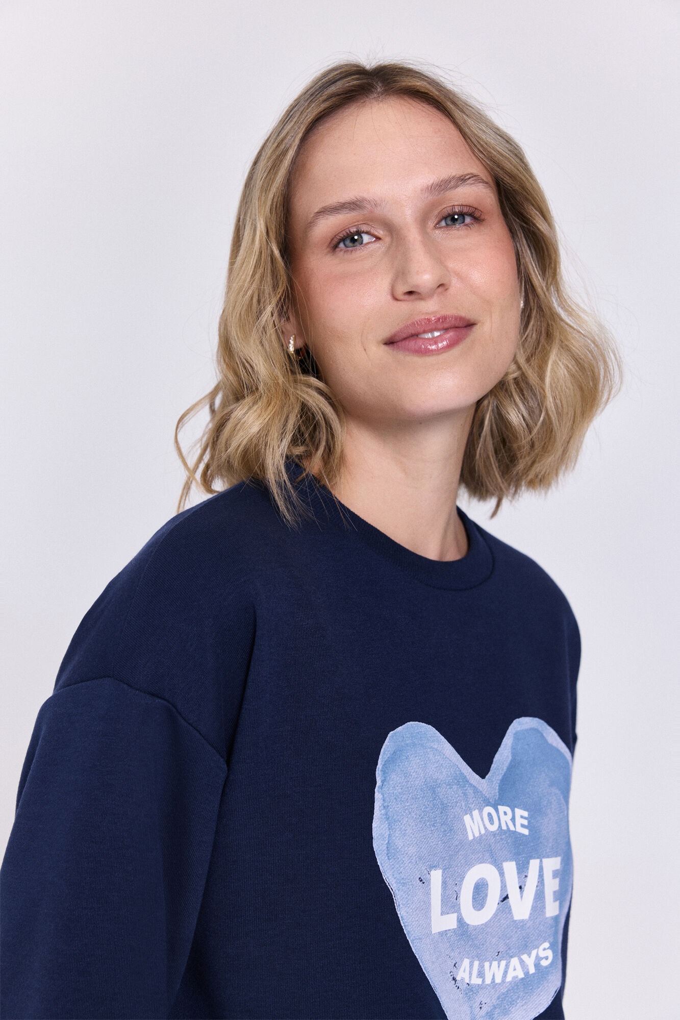 Milano Sudadera con estampado frontal Navy