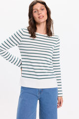 Fifty Outlet playera de manga larga de algodón grueso a rayas Verde