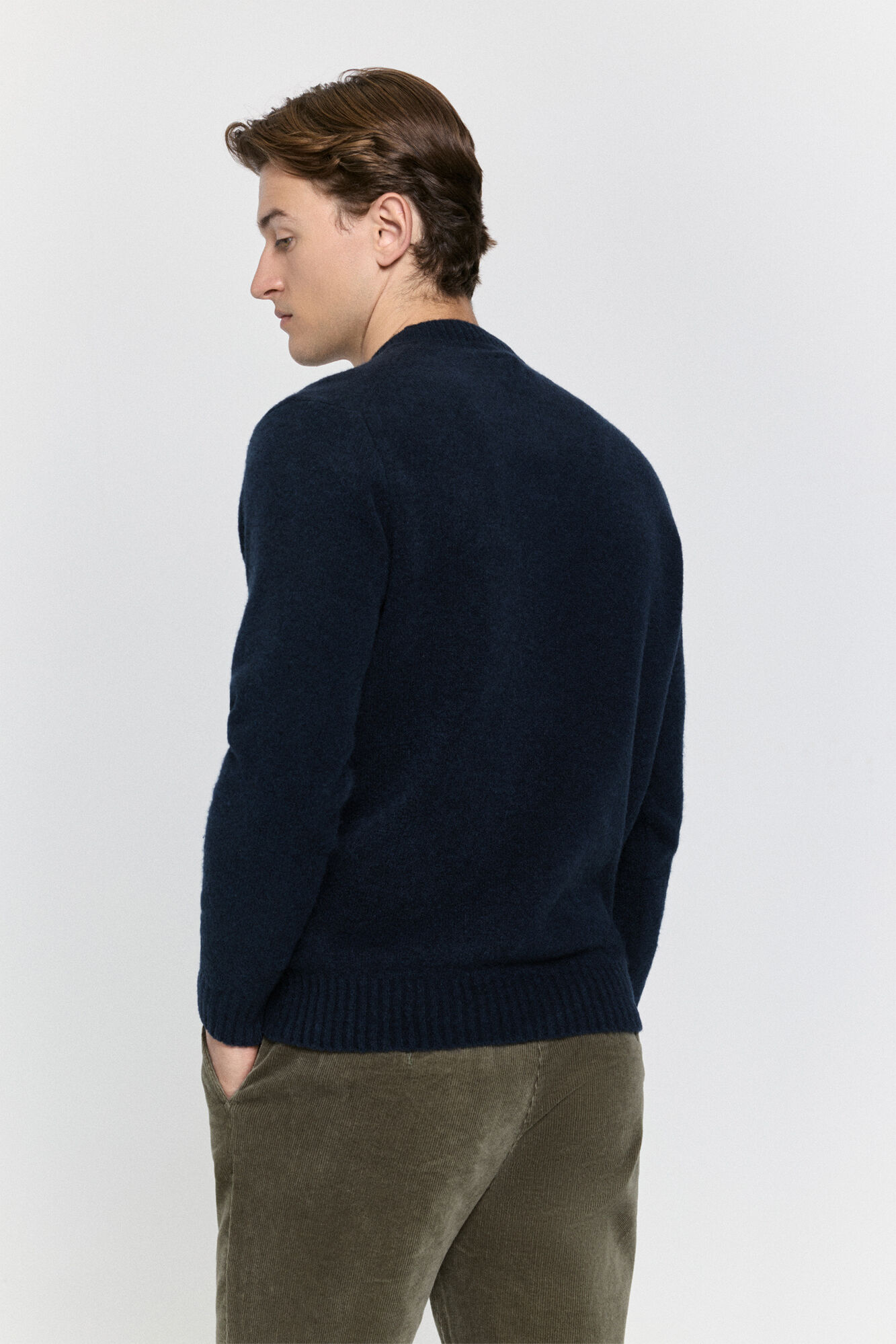 Milano Jersey de cuello redondo ajustado regular Navy