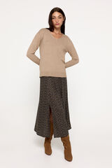 Fifty Outlet Falda midi vuelo Beige/Claro