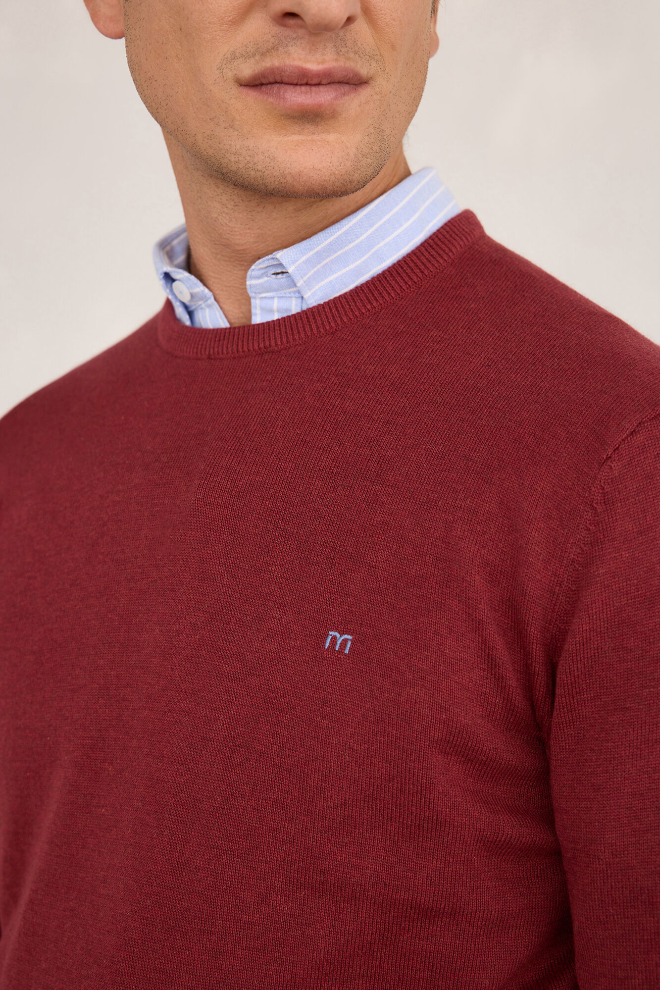 Milano Jersey redondo b&aacute;sico Granate