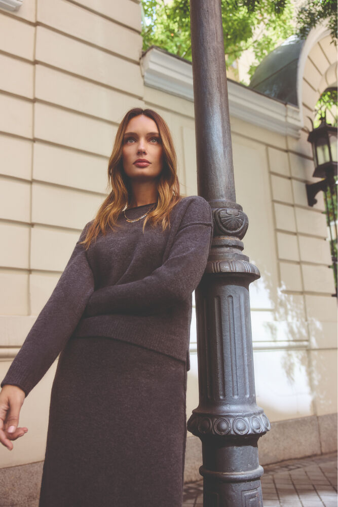 Milano Jersey estructurado de corte extragrande Gris Oscuro