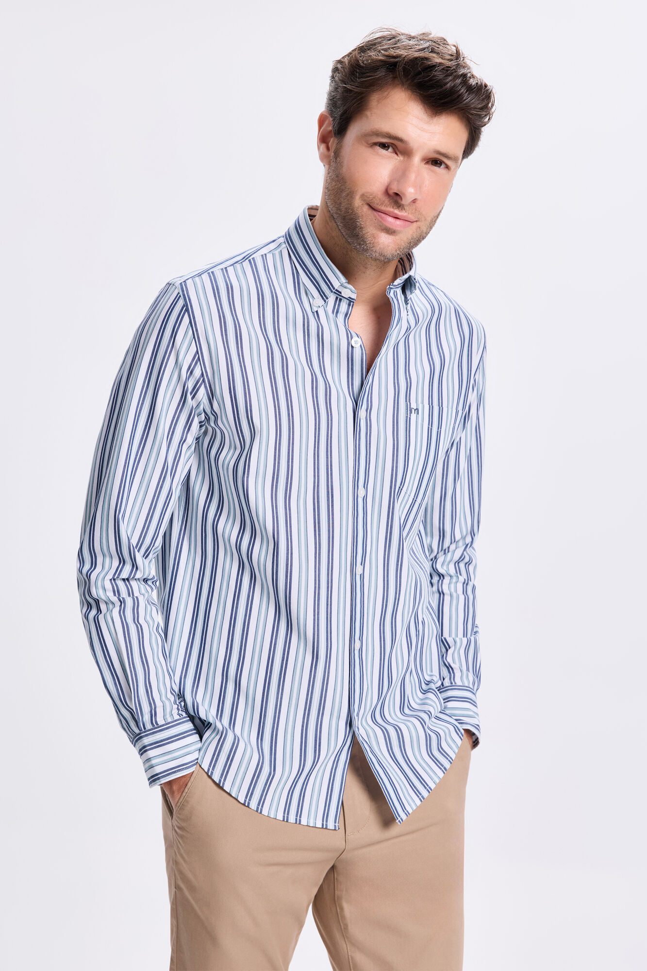 Milano Camisa de sarga a rayas